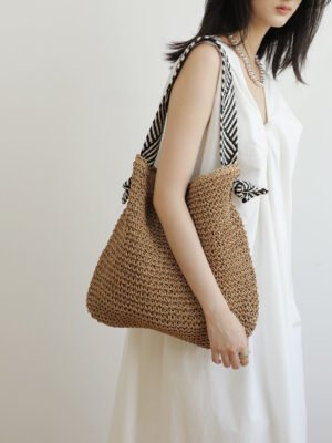 Bohemian Chic Straw Shoulder Bag