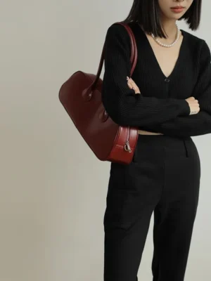 Women's Genuine Leather Bowling Bag