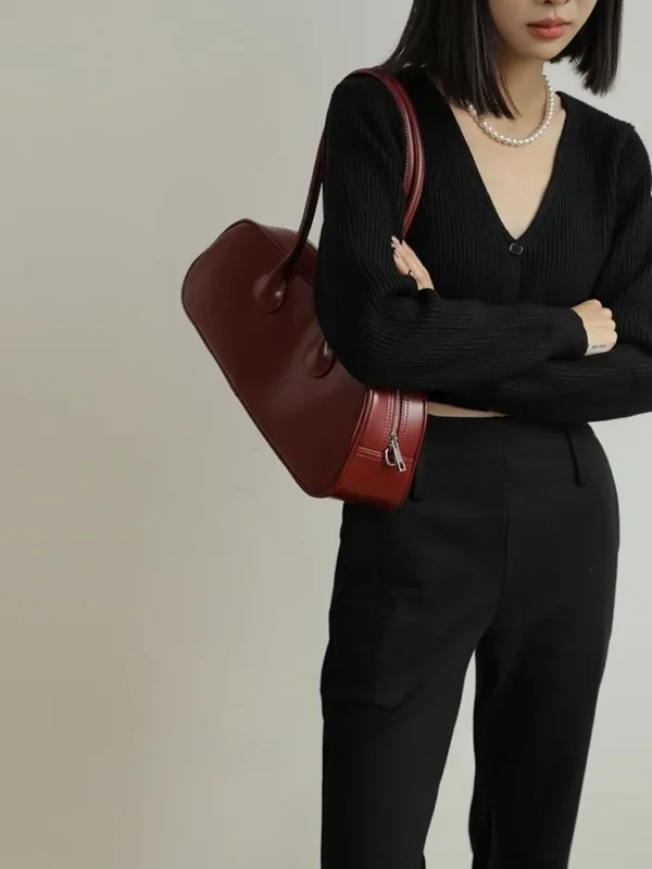 Women's Genuine Leather Bowling Bag