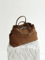 Women's Genuine Suede Top Handle Shoulder Tote Bag