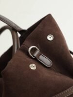 Women's Genuine Suede Top Handle Shoulder Tote Bag