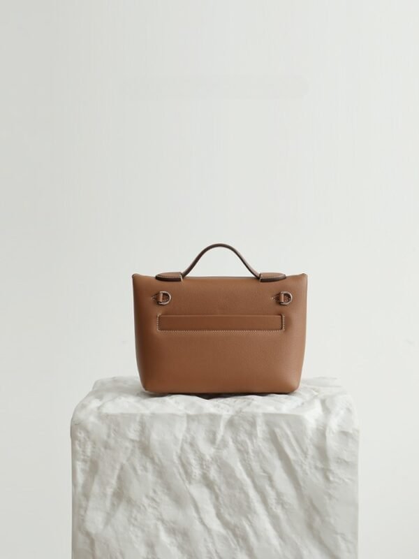 Women's Leather Satchel Metal Twist Lock Bag
