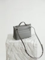 Women's Leather Satchel Metal Twist Lock Bag