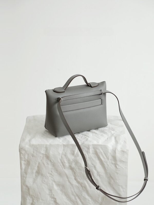 Women's Leather Satchel Metal Twist Lock Bag