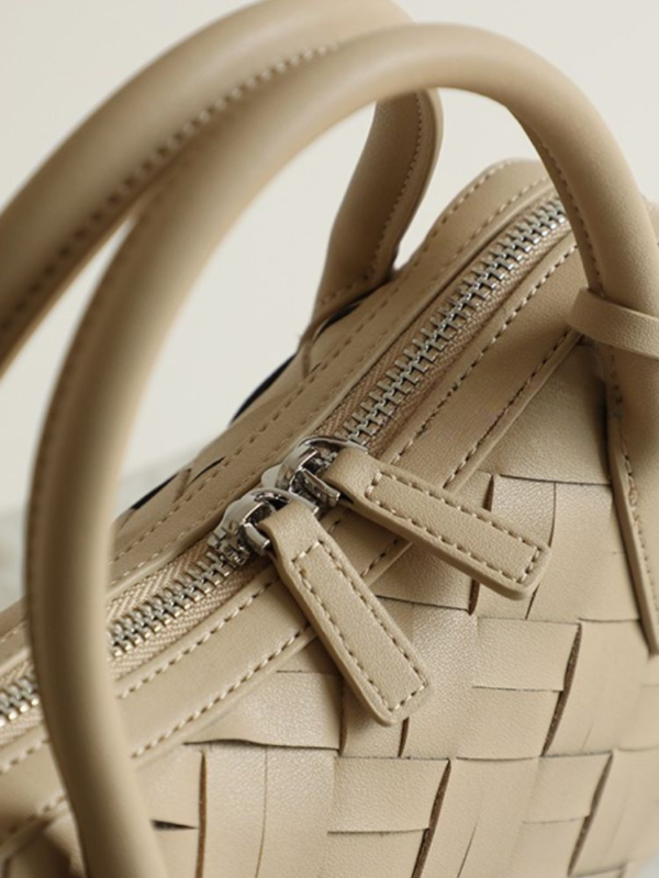 Women's Leather Woven Crossbody Bag