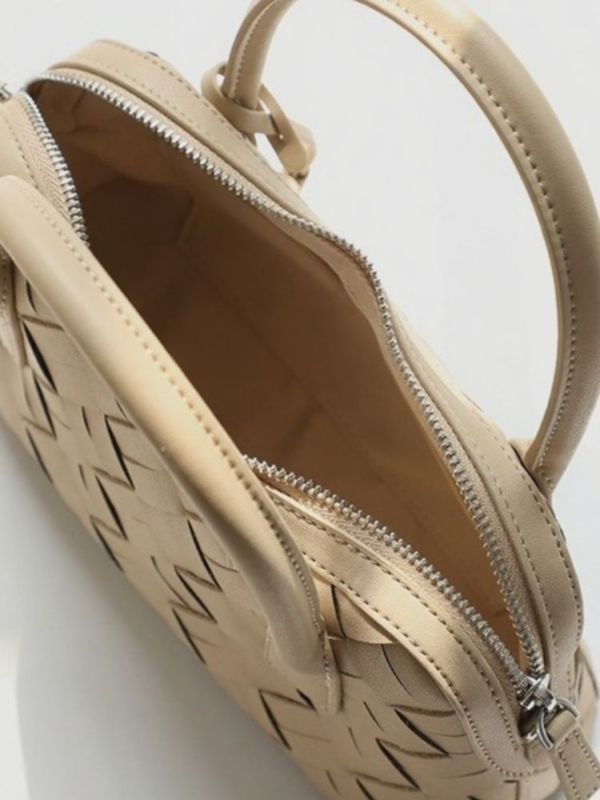 Women's Leather Woven Crossbody Bag
