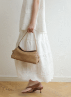 Womens Leather Woven Shoulder Bag