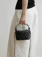 Women's Leather Mini Diamond Quilted Shoulder Bag