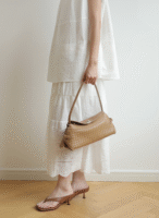 Womens Leather Woven Shoulder Bag