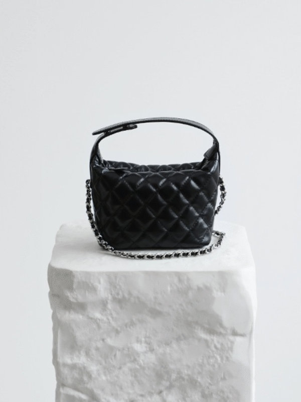 Women's Leather Mini Diamond Quilted Shoulder Bag
