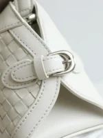 Womens Leather Woven Shoulder Bag