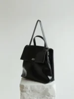 Premium Black Leather Backpack