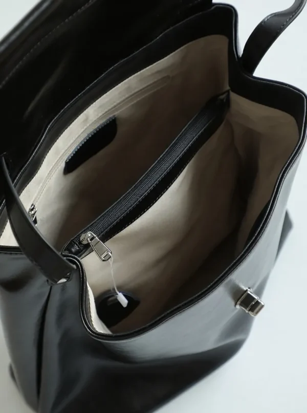 Premium Black Leather Backpack