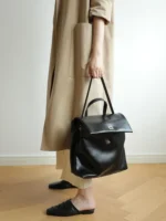 Premium Black Leather Backpack
