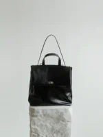 Premium Black Leather Backpack