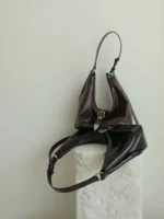 Luxury Leather Belted Hobo Bag