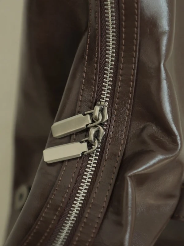 Luxury Leather Belted Hobo Bag