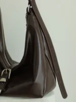 Luxury Leather Belted Hobo Bag