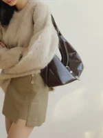 Luxury Leather Belted Hobo Bag