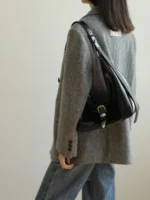 Luxury Leather Belted Hobo Bag