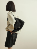 Womens Quilted Leather Shoulder Bag