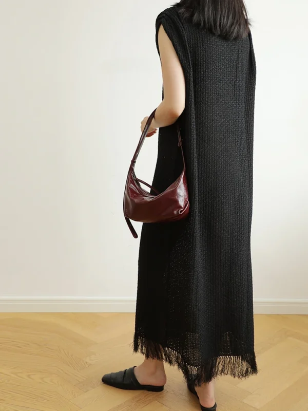 Women's Leather Half Moon Shoulder Bag
