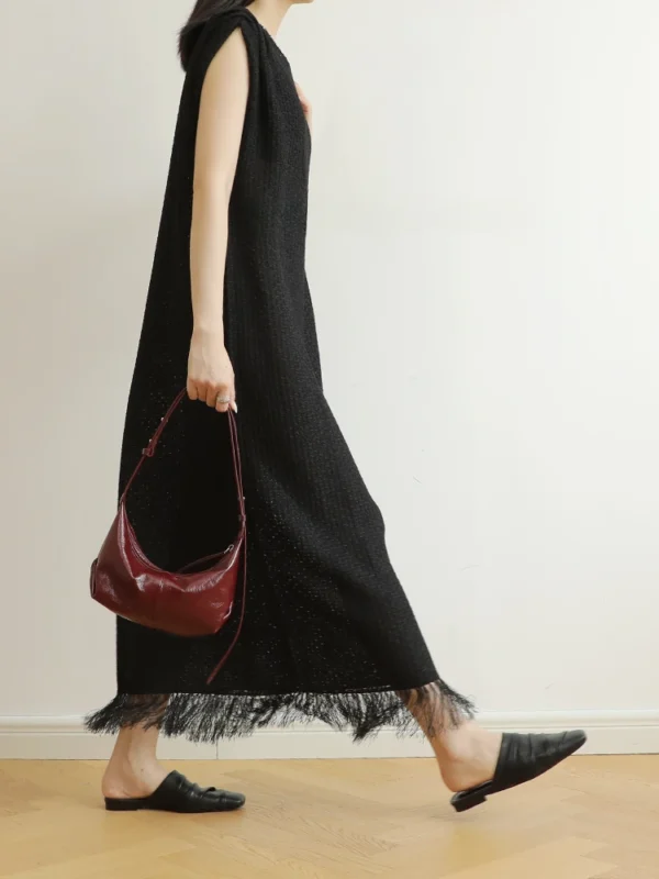 Women's Leather Half Moon Shoulder Bag
