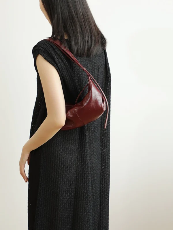 Women's Leather Half Moon Shoulder Bag
