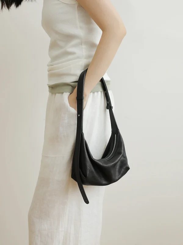 Women's Leather Half Moon Shoulder Bag