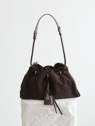 Timeless Drawstring Bucket Bag - Brown