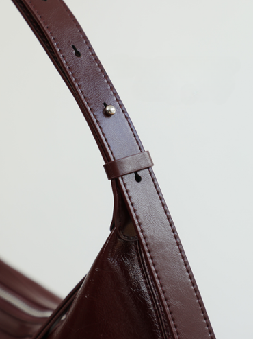 Women's Leather Half Moon Shoulder Bag - Image 2