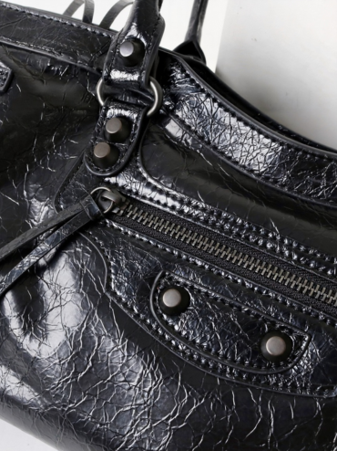 City Balenciaga Inspired Tote Bag - Black - Image 4