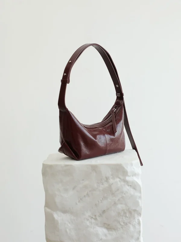Women's Leather Half Moon Shoulder Bag