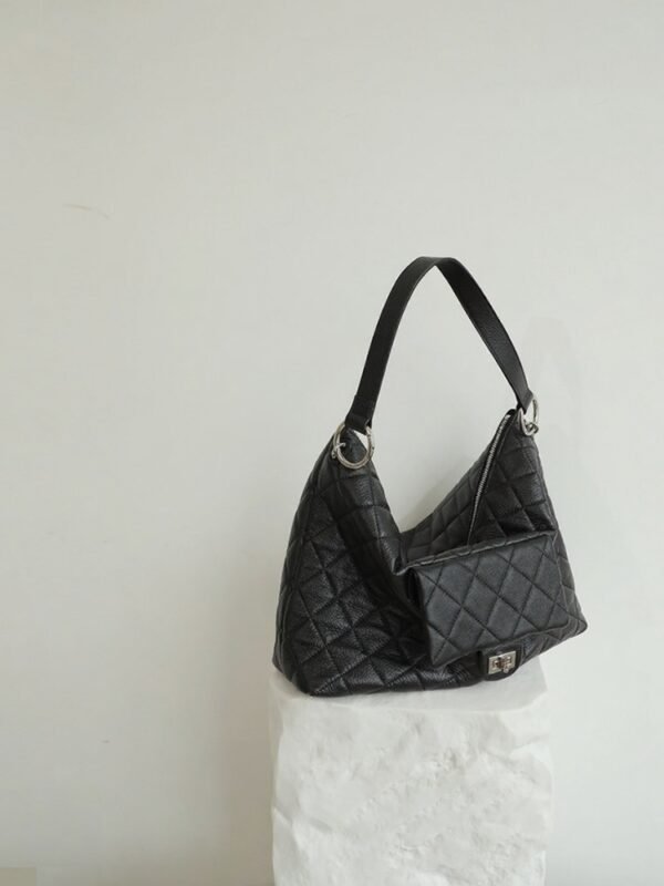 Womens Quilted Leather Shoulder Bag