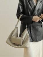 Womens Quilted Leather Shoulder Bag