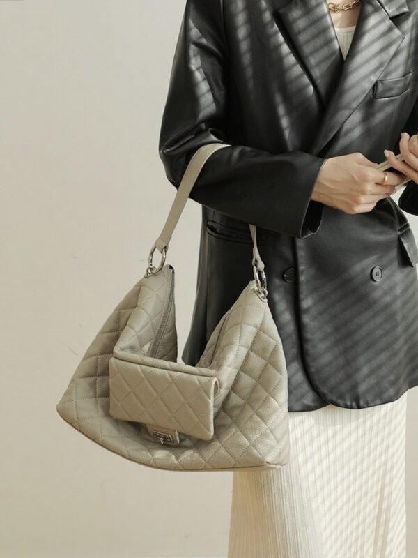 Womens Quilted Leather Shoulder Bag