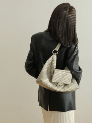 Womens Quilted Leather Shoulder Bag
