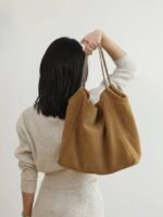 Womens Suede Chain Shoulder Bag