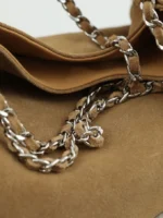 Womens Suede Chain Shoulder Bag