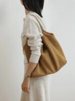 Womens Suede Chain Shoulder Bag