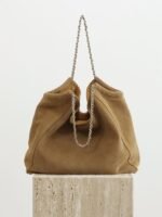 Womens Suede Chain Shoulder Bag