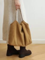 Womens Suede Chain Shoulder Bag