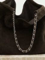 Womens Suede Chain Shoulder Bag