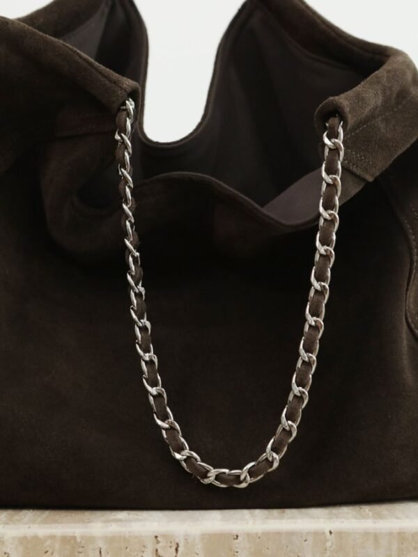 Womens Suede Chain Shoulder Bag