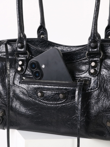 City Balenciaga Inspired Tote Bag - Black - image 2
