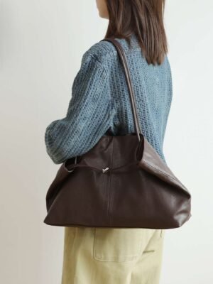 Genuine Leather Oversized Tote Bag