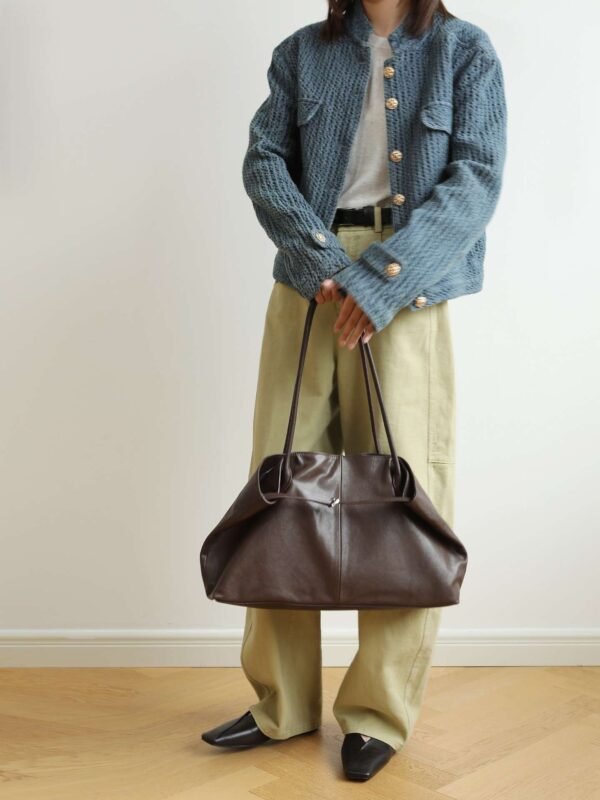 Genuine Leather Oversized Tote Bag