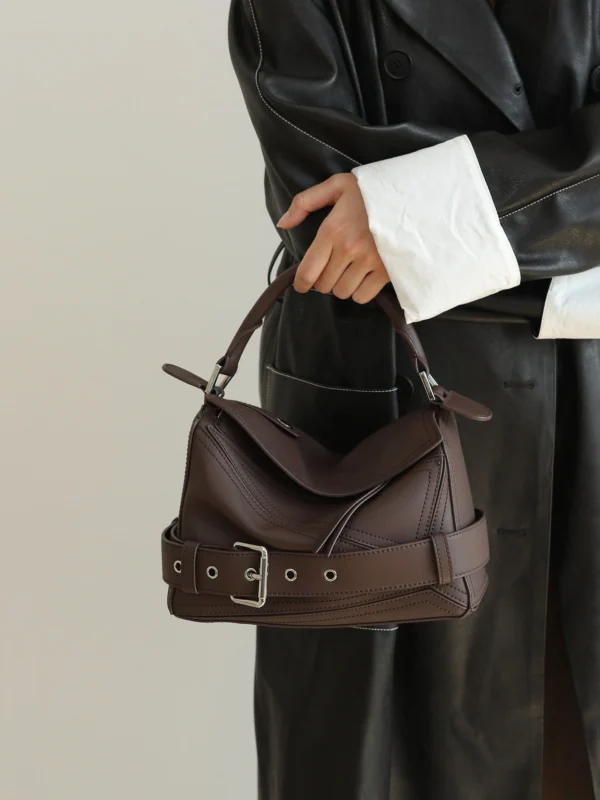 Small Leather Puzzle Biker Bag