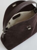 Suede Leather Satchel Handbag