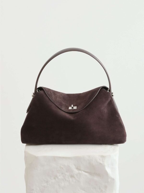 Suede Leather Satchel Handbag